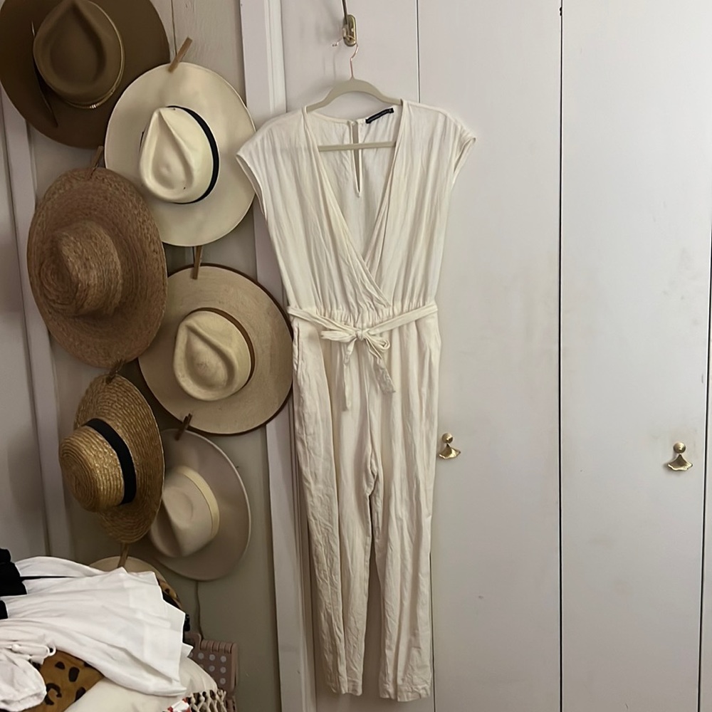 Abercrombie & Fitch White Linen Romper
